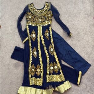Elegant Navy and Gold Dress